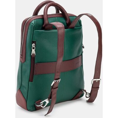 Scharlau Mochila de mujer de cuero para ordenador portátil. Verde mujer Scharlau Mochila de mujer de cuero para ordenador portátil. Verde mujer