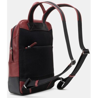 Scharlau Mochila de mujer de piel pequeña para ordenador portátil. Burdeos mujer Scharlau Mochila de mujer de piel pequeña para ordenador portátil. Burdeos mujer