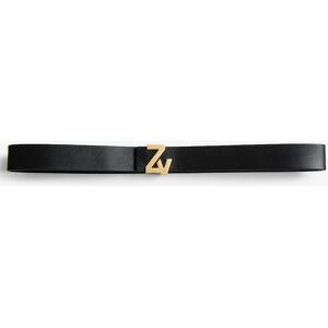 Zadig & Voltaire Cinturón ZV Initiale La Mini Belt de cuero color negro. (80) Negro mujer Zadig & Voltaire Cinturón ZV Initiale La Mini Belt de cuero color negro. (80) Negro mujer