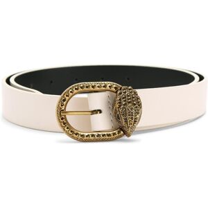 Kurt Geiger Cinturón de mujer de piel con trabilla de cristales. (90) Crema mujer Kurt Geiger Cinturón de mujer de piel con trabilla de cristales. (90) Crema mujer