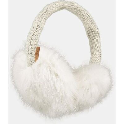 Barts Orejeras de punto y pelo sintético en negro liso. Blanco mujer Barts Orejeras de punto y pelo sintético en negro liso. Blanco mujer