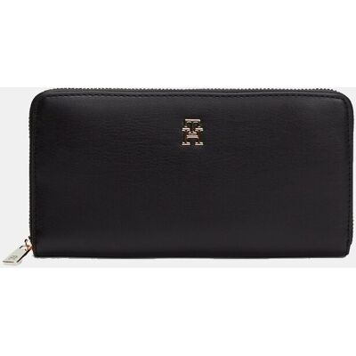 Tommy Hilfiger Cartera grande en color negro con logotipo. Negro mujer Tommy Hilfiger Cartera grande en color negro con logotipo. Negro mujer