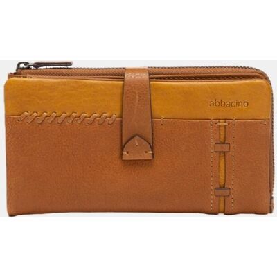 Abbacino Cartera grande en piel bicolor. Marrón mujer Abbacino Cartera grande en piel bicolor. Marrón mujer
