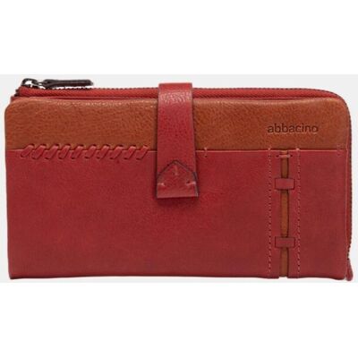 Abbacino Cartera grande en piel bicolor. Rojo mujer Abbacino Cartera grande en piel bicolor. Rojo mujer