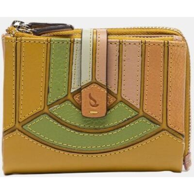 Abbacino Cartera pequeña en piel con patchworks. Verde mujer Abbacino Cartera pequeña en piel con patchworks. Verde mujer