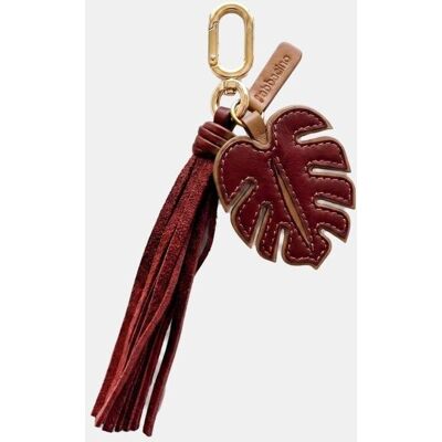 Abbacino Llavero charm en piel hoja. Granate mujer Abbacino Llavero charm en piel hoja. Granate mujer