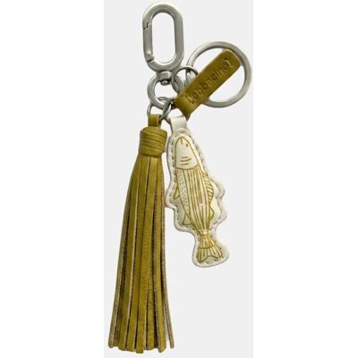 Abbacino Llavero charm pez en piel. Amarillo mujer Abbacino Llavero charm pez en piel. Amarillo mujer