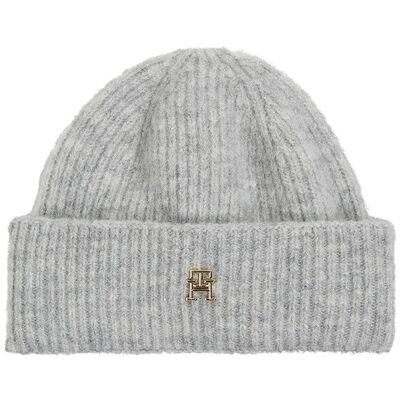 Tommy Hilfiger Gorro de lana con logo TH. Gris mujer Tommy Hilfiger Gorro de lana con logo TH. Gris mujer