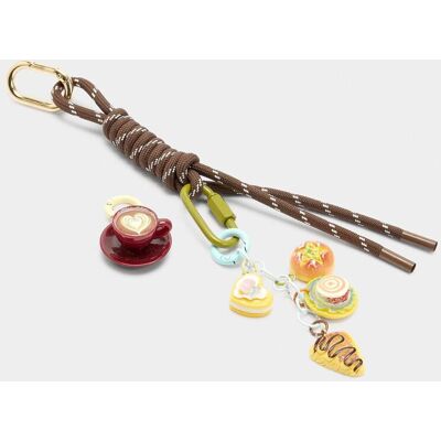 Parfois Llavero con charm de oso y lazito. Beige mujer Parfois Llavero con charm de oso y lazito. Beige mujer