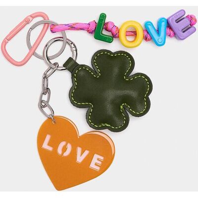 Parfois Llavero con charm de corazón y trébol. Multicolor mujer Parfois Llavero con charm de corazón y trébol. Multicolor mujer