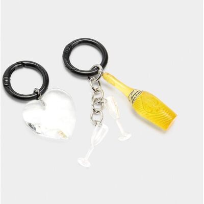 Parfois Llavero con charm de oso de fiesta. Blanco mujer Parfois Llavero con charm de oso de fiesta. Blanco mujer