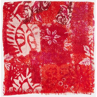 Abbacino Pañuelo de lana con estampado abstracto. Rojo / Blanco mujer Abbacino Pañuelo de lana con estampado abstracto. Rojo / Blanco mujer