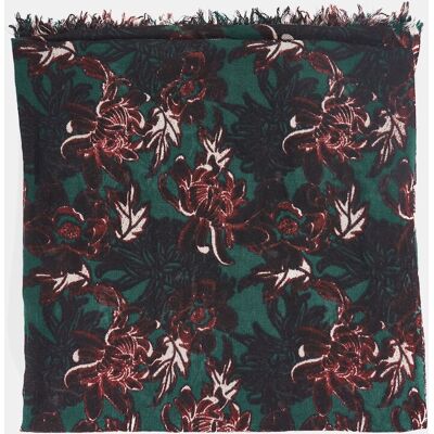 Abbacino Pañuelo de lana con estampado floral. Negro / Rojo mujer Abbacino Pañuelo de lana con estampado floral. Negro / Rojo mujer