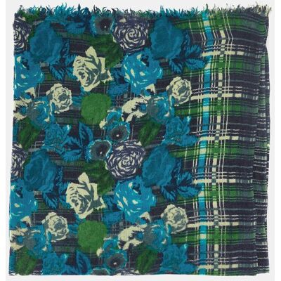 Abbacino Pañuelo de lana con estampado. Verde mujer Abbacino Pañuelo de lana con estampado. Verde mujer