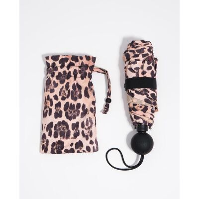 Bimba y Lola Paraguas automático estampado leopardo. Natural mujer Bimba y Lola Paraguas automático estampado leopardo. Natural mujer