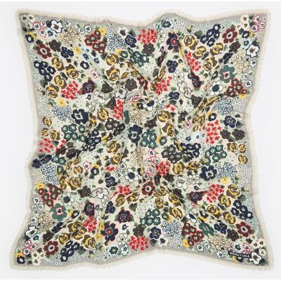 Bimba y Lola Chal jardín flores desflecado. (Única) Beige mujer Bimba y Lola Chal jardín flores desflecado. (Única) Beige mujer