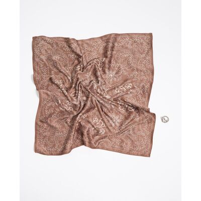 Bimba y Lola Pañuelo con charm flores trazos. Marrón mujer Bimba y Lola Pañuelo con charm flores trazos. Marrón mujer