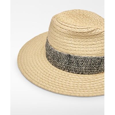 Adolfo Dominguez Sombrero de mujer bicolor con textura de rafia. (58) Natural mujer Adolfo Dominguez Sombrero de mujer bicolor con textura de rafia. (58) Natural mujer