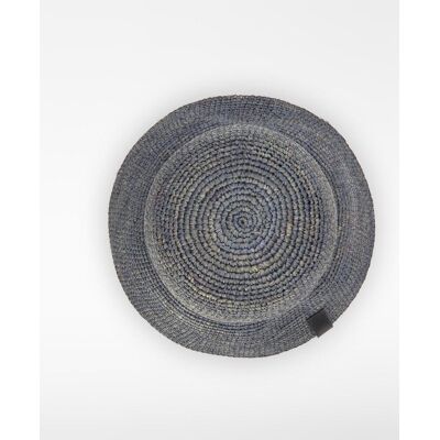 Adolfo Dominguez Sombrero de mujer tipo bucket en rafia. (56) Gris / Azul mujer Adolfo Dominguez Sombrero de mujer tipo bucket en rafia. (56) Gris / Azul mujer