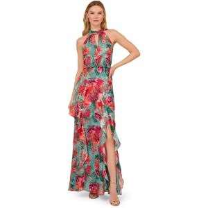 Adrianna Papell Vestido floral con cuello halter. (40) Verde pardo mujer Adrianna Papell Vestido floral con cuello halter. (40) Verde pardo mujer