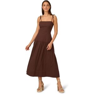 Adrianna Papell Vestido midi con tirantes finos. (42) Marrón mujer Adrianna Papell Vestido midi con tirantes finos. (42) Marrón mujer