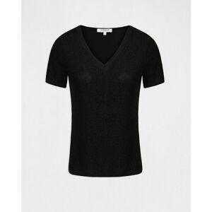 Morgan Camiseta de mujer de manga corta con escote en V. (36) Negro mujer Morgan Camiseta de mujer de manga corta con escote en V. (36) Negro mujer