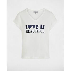 Morgan Camiseta de mujer escote pico manga corta. (42) Blanco mujer Morgan Camiseta de mujer escote pico manga corta. (42) Blanco mujer