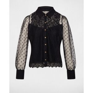 Morgan Blusa de mujer de encaje manga larga. (38) Negro mujer Morgan Blusa de mujer de encaje manga larga. (38) Negro mujer