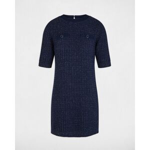 Morgan Vestido corto ajustado con manga francesa. (40) Azul marino mujer Morgan Vestido corto ajustado con manga francesa. (40) Azul marino mujer