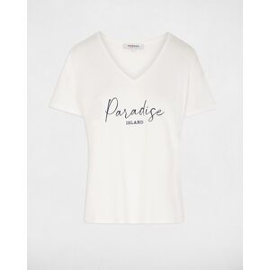 Morgan Camiseta de mujer con escote pico manga corta. (XL) Blanco mujer Morgan Camiseta de mujer con escote pico manga corta. (XL) Blanco mujer