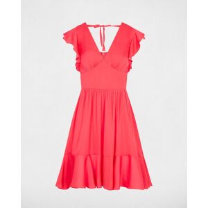 Morgan Vestido corto de satén sin mangas con espalda abierta. (40) Rojo mujer Morgan Vestido corto de satén sin mangas con espalda abierta. (40) Rojo mujer
