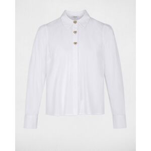 Morgan Camisa de mujer recta con cuello de solapa. (44) Blanco mujer Morgan Camisa de mujer recta con cuello de solapa. (44) Blanco mujer