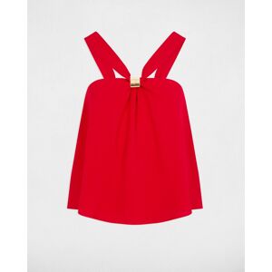 Morgan Top de mujer plisado con cuello alto. (44) Rojo mujer Morgan Top de mujer plisado con cuello alto. (44) Rojo mujer