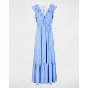 Morgan Vestido largo con escote pico. (34) Azul mujer Morgan Vestido largo con escote pico. (34) Azul mujer