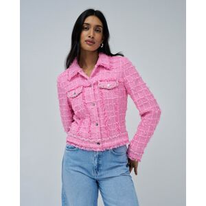 Salsa Jeans Chaqueta de mujer de tweed con botones automáticos. (34) Rosa chicle mujer Salsa Jeans Chaqueta de mujer de tweed con botones automáticos. (34) Rosa chicle mujer