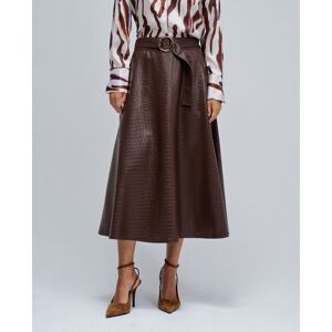 Salsa Jeans Falda midi de mujer effecto piel con cinturón. (42) Marrón mujer Salsa Jeans Falda midi de mujer effecto piel con cinturón. (42) Marrón mujer