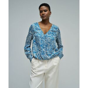 Salsa Jeans Blusa satinada con patrón de mujer. (L) Azul mujer Salsa Jeans Blusa satinada con patrón de mujer. (L) Azul mujer