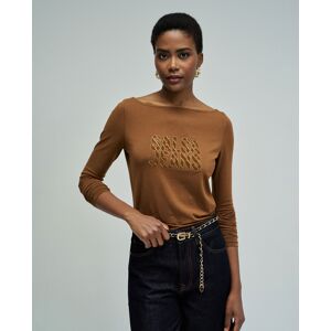 Salsa Jeans Blusa de mujer con branding. (42) Marrón mujer Salsa Jeans Blusa de mujer con branding. (42) Marrón mujer