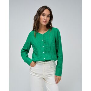 Salsa Jeans Camisa de mujer de manga larga con entredós. (42) Verde mujer Salsa Jeans Camisa de mujer de manga larga con entredós. (42) Verde mujer