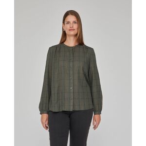 October Blusa cuadros con hilo metalico. (38) Verde Oliva mujer October Blusa cuadros con hilo metalico. (38) Verde Oliva mujer