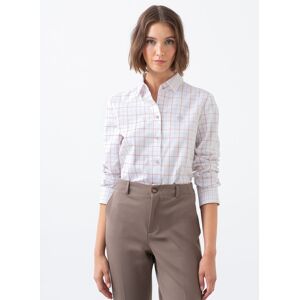 Lasserre Camisa de mujer manga larga con cuello camisero. (44) Blanco / Azul mujer Lasserre Camisa de mujer manga larga con cuello camisero. (44) Blanco / Azul mujer