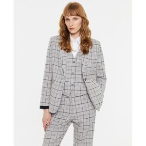 Andam Blazer de mujer cuadros con bordados decorativos. (44) Gris mujer Andam Blazer de mujer cuadros con bordados decorativos. (44) Gris mujer