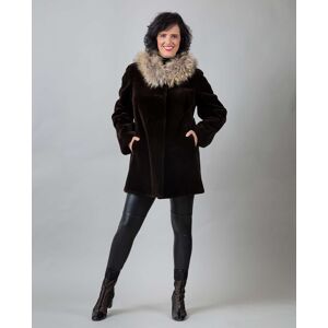 De la Roca Abrigo de pelo de mujer de visón rasado con bolsillos verticales. (38) Marrón oscuro mujer De la Roca Abrigo de pelo de mujer de visón rasado con bolsillos verticales. (38) Marrón oscuro mujer