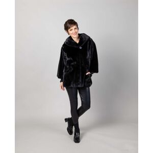 De la Roca Abrigo de mujer con capucha de pelo de visón con manga acampanada. (46) Negro mujer De la Roca Abrigo de mujer con capucha de pelo de visón con manga acampanada. (46) Negro mujer