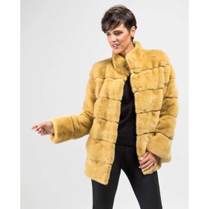 De la Roca Chaqueta de pelo de mujer de visón con cuello levantado. (46) Amarillo mujer De la Roca Chaqueta de pelo de mujer de visón con cuello levantado. (46) Amarillo mujer
