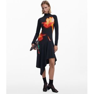 Desigual Vestido ajustado asimétrico. (40) Negro / Naranja mujer Desigual Vestido ajustado asimétrico. (40) Negro / Naranja mujer