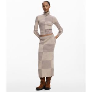 Desigual Jersey de mujer cuello alto cuadros. (40) Marrón mujer Desigual Jersey de mujer cuello alto cuadros. (40) Marrón mujer