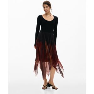 Desigual Vestido ajustado midi. (40) Naranja / Negro mujer Desigual Vestido ajustado midi. (40) Naranja / Negro mujer