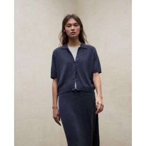 Ecoalf Cárdigan de mujer de manga corta con cuello clásico. (M) Azul mujer Ecoalf Cárdigan de mujer de manga corta con cuello clásico. (M) Azul mujer