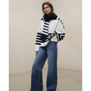 Ecoalf Jersey de mujer con cuello redondo y rayas. (40) Blanco mujer Ecoalf Jersey de mujer con cuello redondo y rayas. (40) Blanco mujer